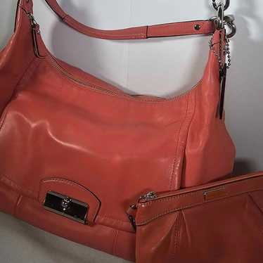 Coach Kristin Pink - Rose / Coral Leather Hobo Sh… - image 1