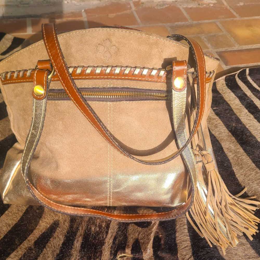 RARE Patricia Nash dip dye metallic bag - image 1