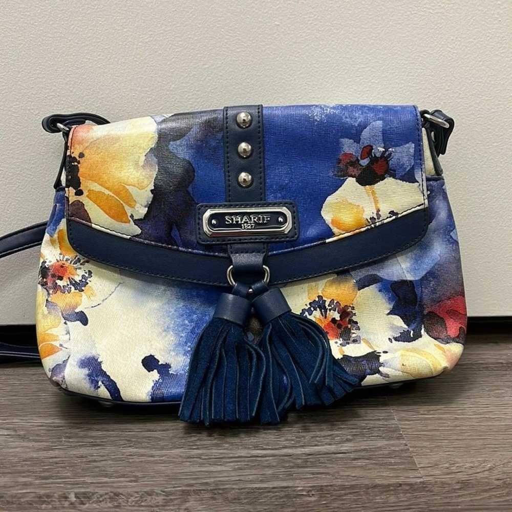 Sharif 1827 Watercolor Poppy Crossbody Bag - image 1