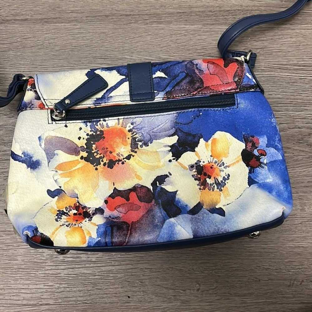 Sharif 1827 Watercolor Poppy Crossbody Bag - image 4