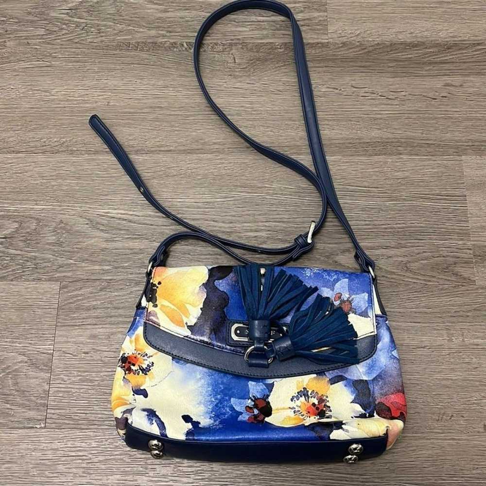 Sharif 1827 Watercolor Poppy Crossbody Bag - image 5