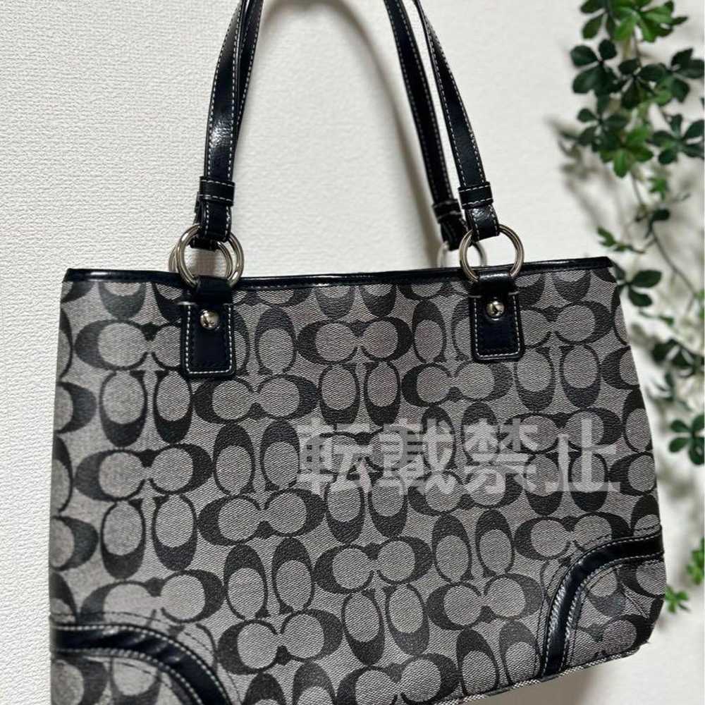 COACH Signature Tote Black × Gray × Pink Unused - image 7