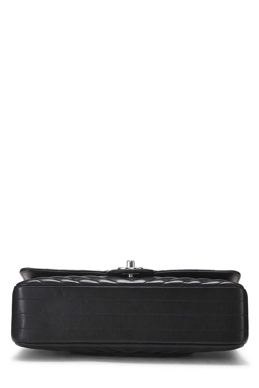 Black Chevron Lambskin Classic Double Flap Medium… - image 5