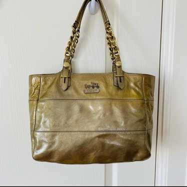 Coach Madison Tribeca Gold Metallic Patent Leather