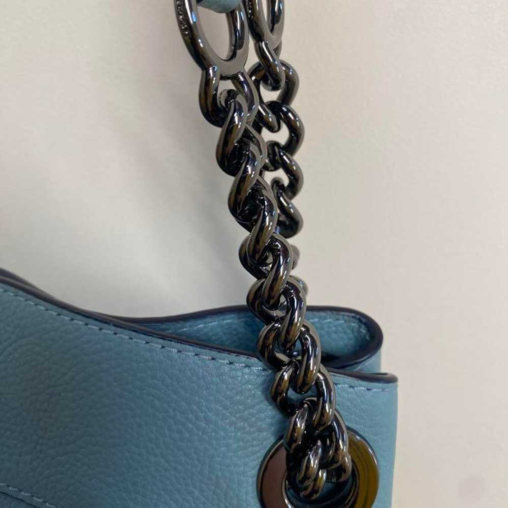 COACH Shoulder Bag Chain Light Blue - image 10