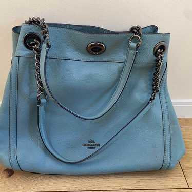 COACH Shoulder Bag Chain Light Blue - image 1