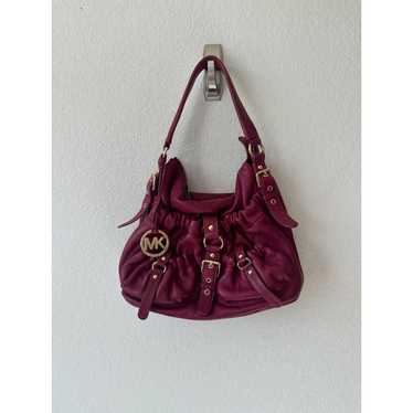 MICHAEL KORS Burgundy Pebbled Shoulder Bag