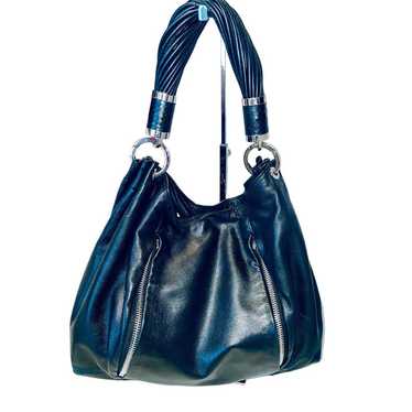 Michael Kors XL Black Soft Leather Slouchy Hobo Z… - image 1