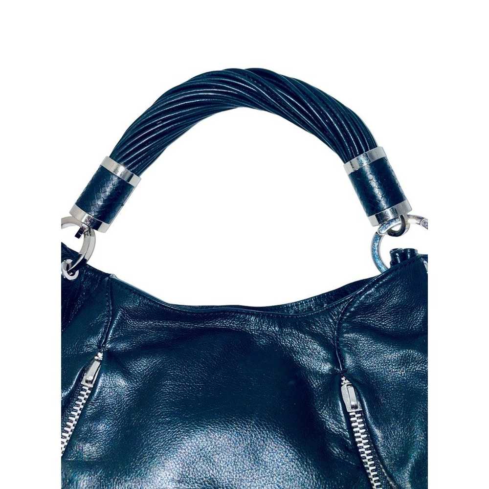 Michael Kors XL Black Soft Leather Slouchy Hobo Z… - image 6