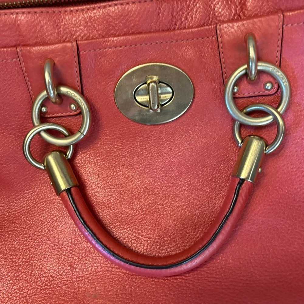 Coach Ltd Ed Emma Geranium Leather Slim Turnlock … - image 2