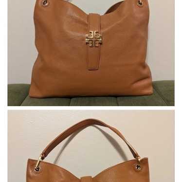 Tory Burch Meyer Plaque Camel Hobo Bag - image 1