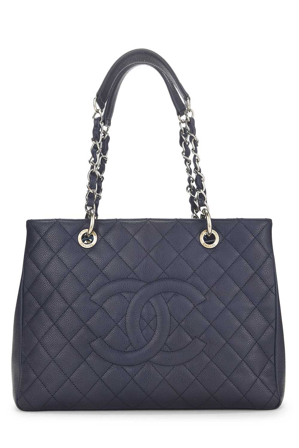 Navy Quilted Caviar Grand Shopping Tote (GST) Sen… - image 1