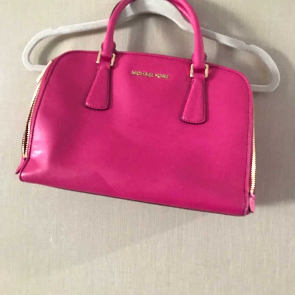 Michael Kors Color raspberry satchel leather - image 10