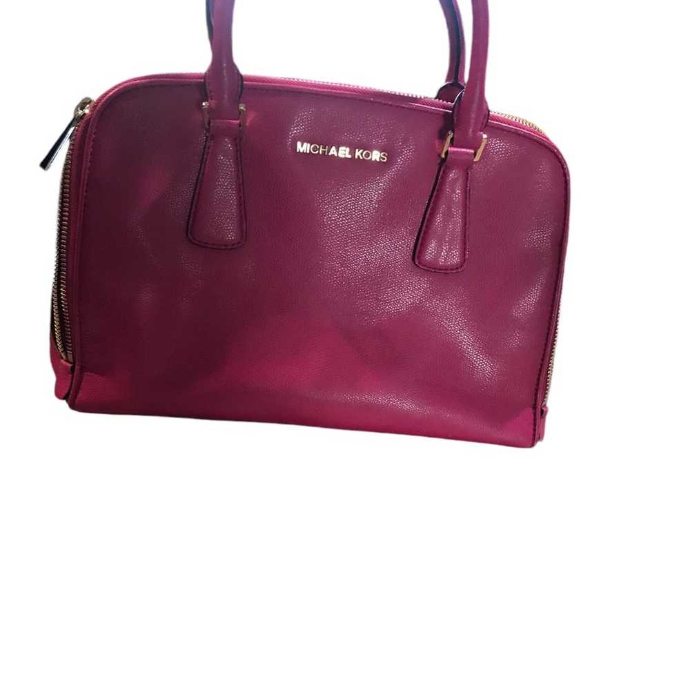 Michael Kors Color raspberry satchel leather - image 2