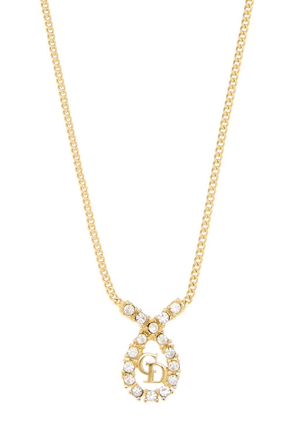 Gold & Crystal 'CD' Necklace Send in SMS Send in … - image 2