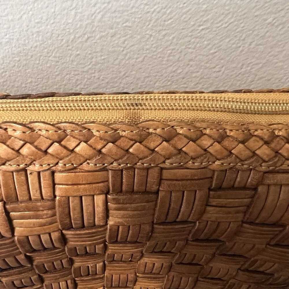 Vintage CEM Purse Woven & Braided Leather Cognac … - image 7