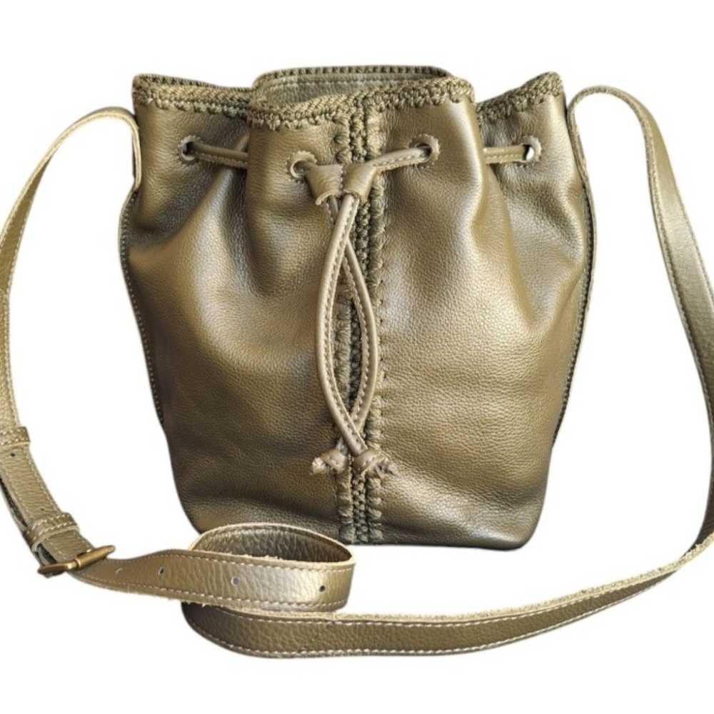 NWOT the sak Ivy Drawstring Bucket olive green cr… - image 9