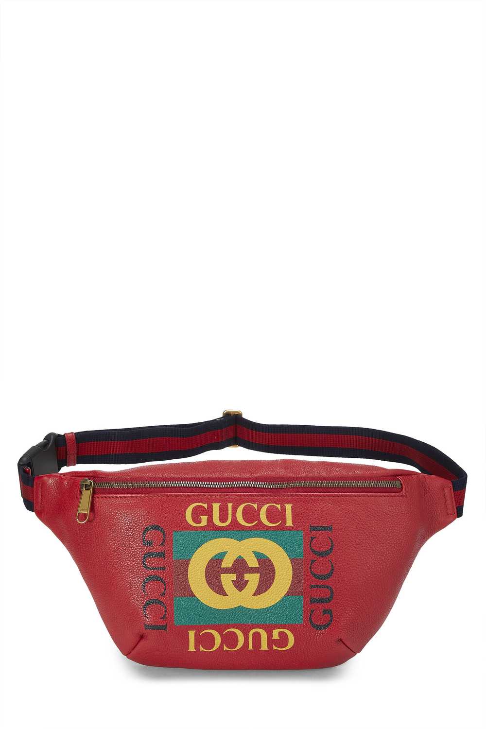 Red Leather Logo Belt Bag Send in SMS Send in Ema… - image 1