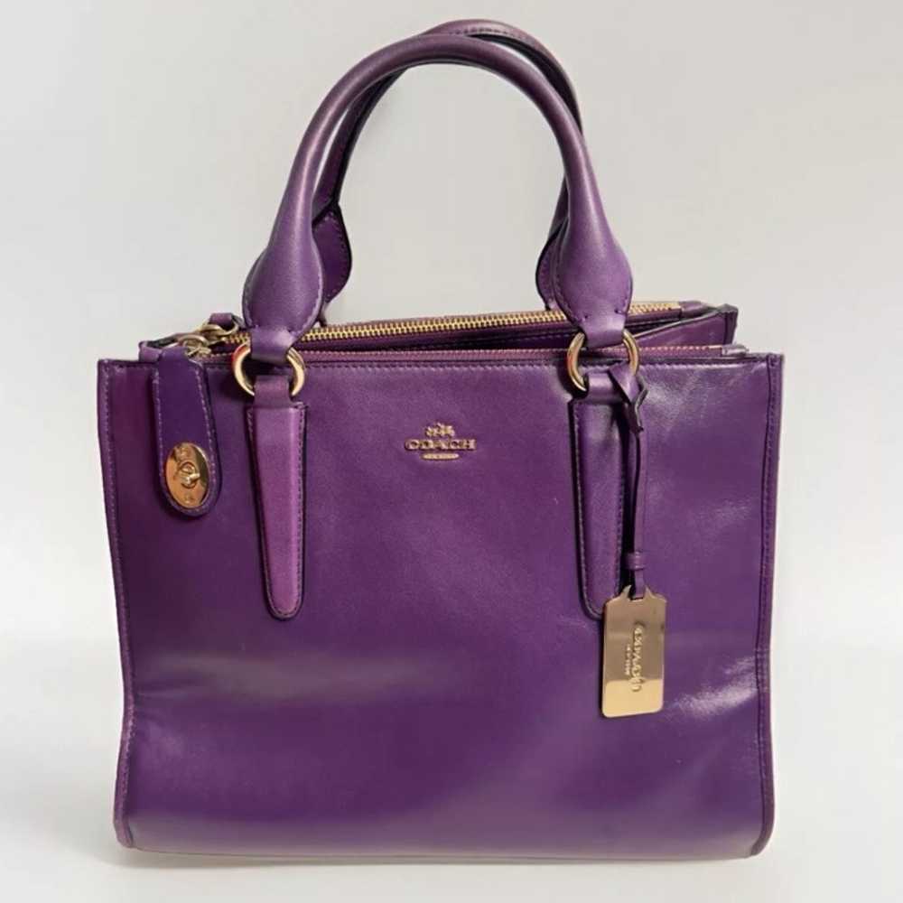 Coach Crosby Carryall Cross Grain Purple Leather … - image 1