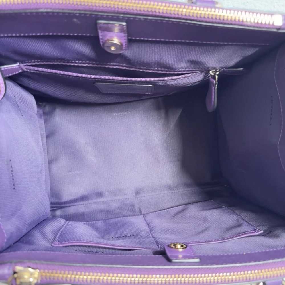 Coach Crosby Carryall Cross Grain Purple Leather … - image 3