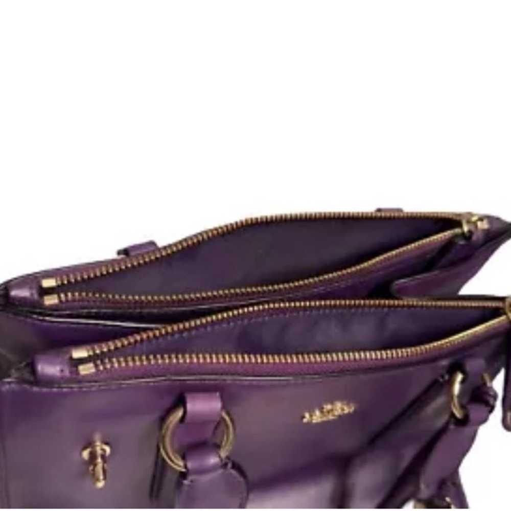 Coach Crosby Carryall Cross Grain Purple Leather … - image 6