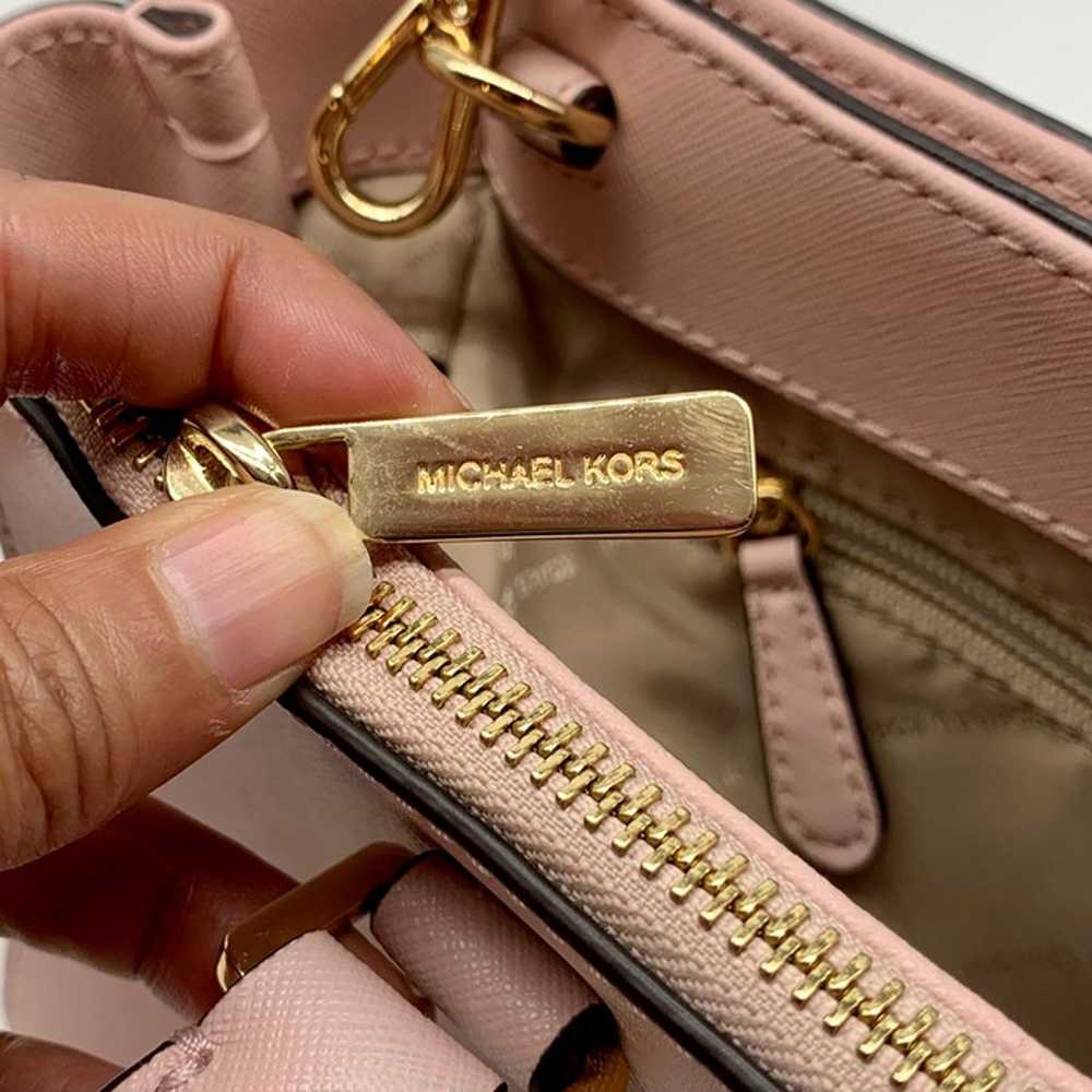 Michael Kors Pink Saffiano Leather Medium Kellen … - image 11