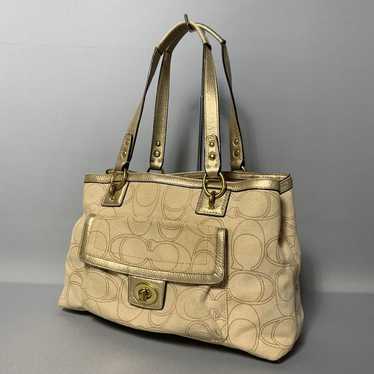 68B41 | Coach Signature Tote Bag Turnlock