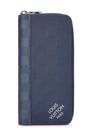 Navy Damier Infini Zippy Vertical Wallet Send in … - image 1