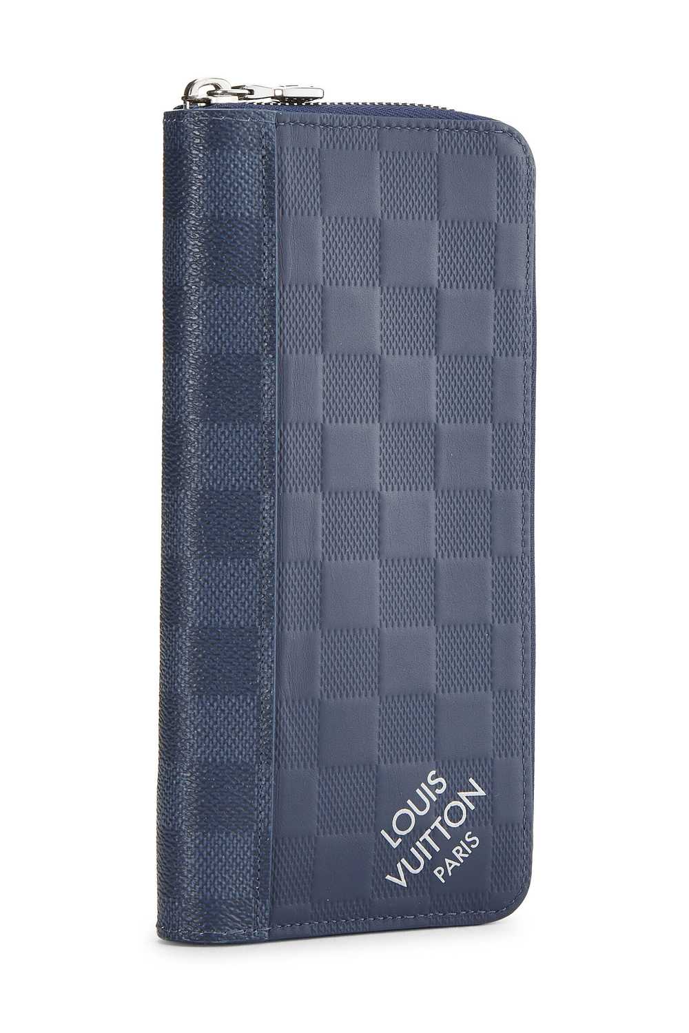 Navy Damier Infini Zippy Vertical Wallet Send in … - image 2