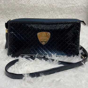 ATAO Patent Leather Navy Blue Shoulder Bag Boo Bo… - image 1