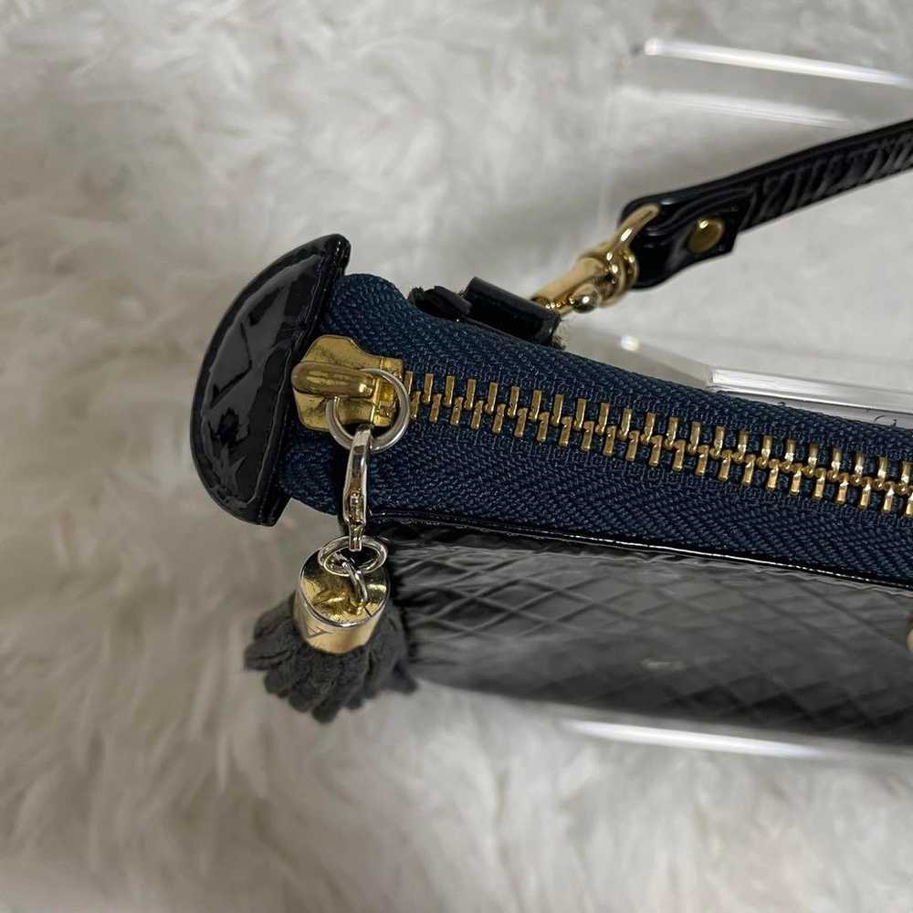 ATAO Patent Leather Navy Blue Shoulder Bag Boo Bo… - image 6