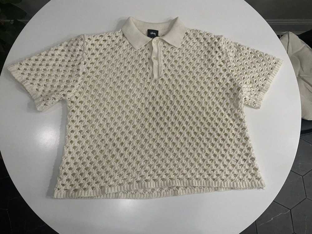 Stussy Stussy Crochet Polo Shirt - image 1