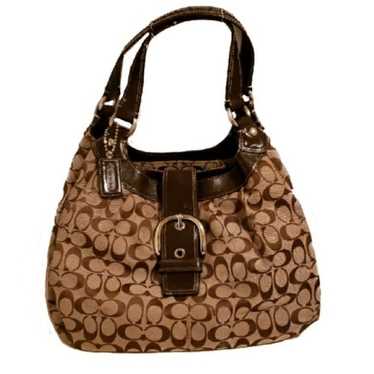 Coach Walnut Brown Signature Hamptons Satchel