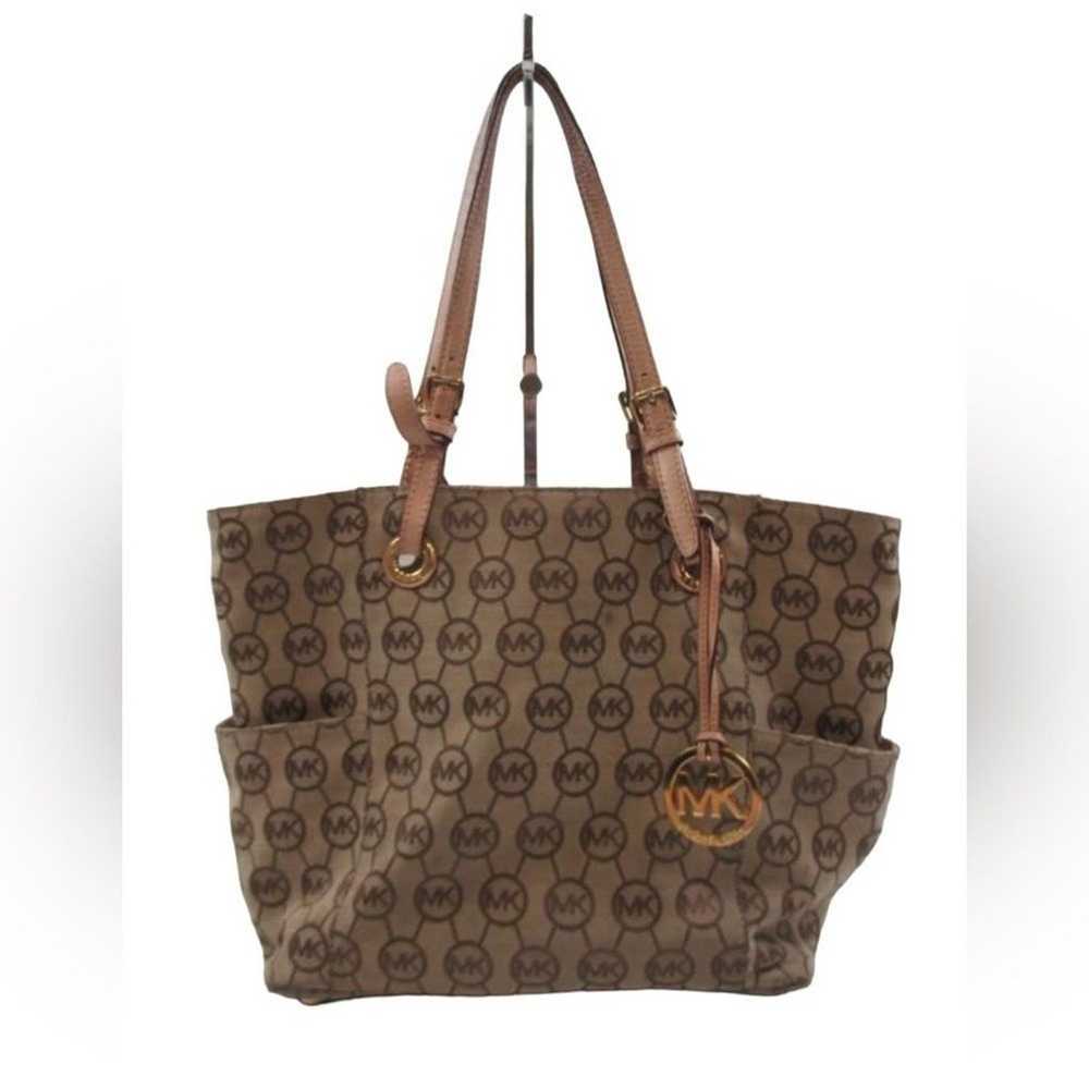 Michael Kors Large Tote Shoulder Bag Brown Leathe… - image 1