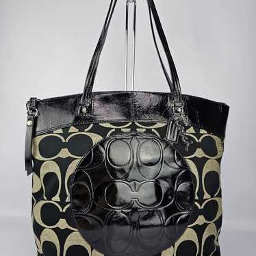 Coach shops Laura Signature Embossed Leather Tote