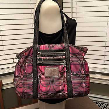 Coach poppy tartan shoulder bag