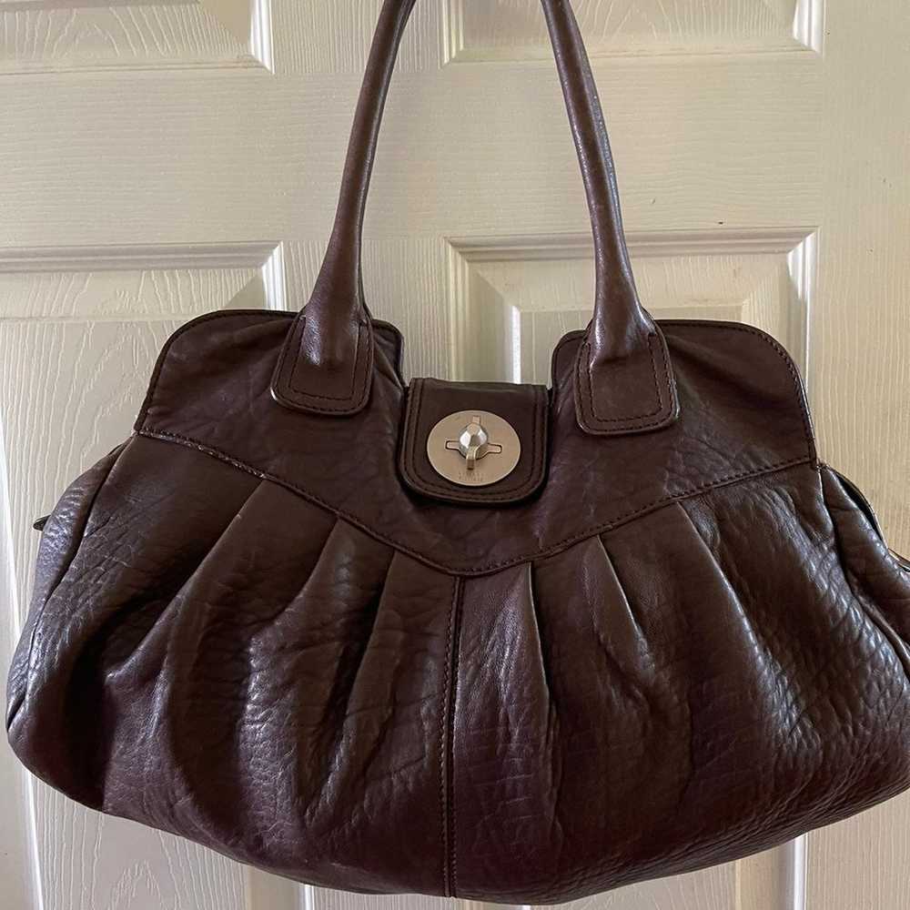 Stuart Weitzman large deep brown shoulder bag - image 11