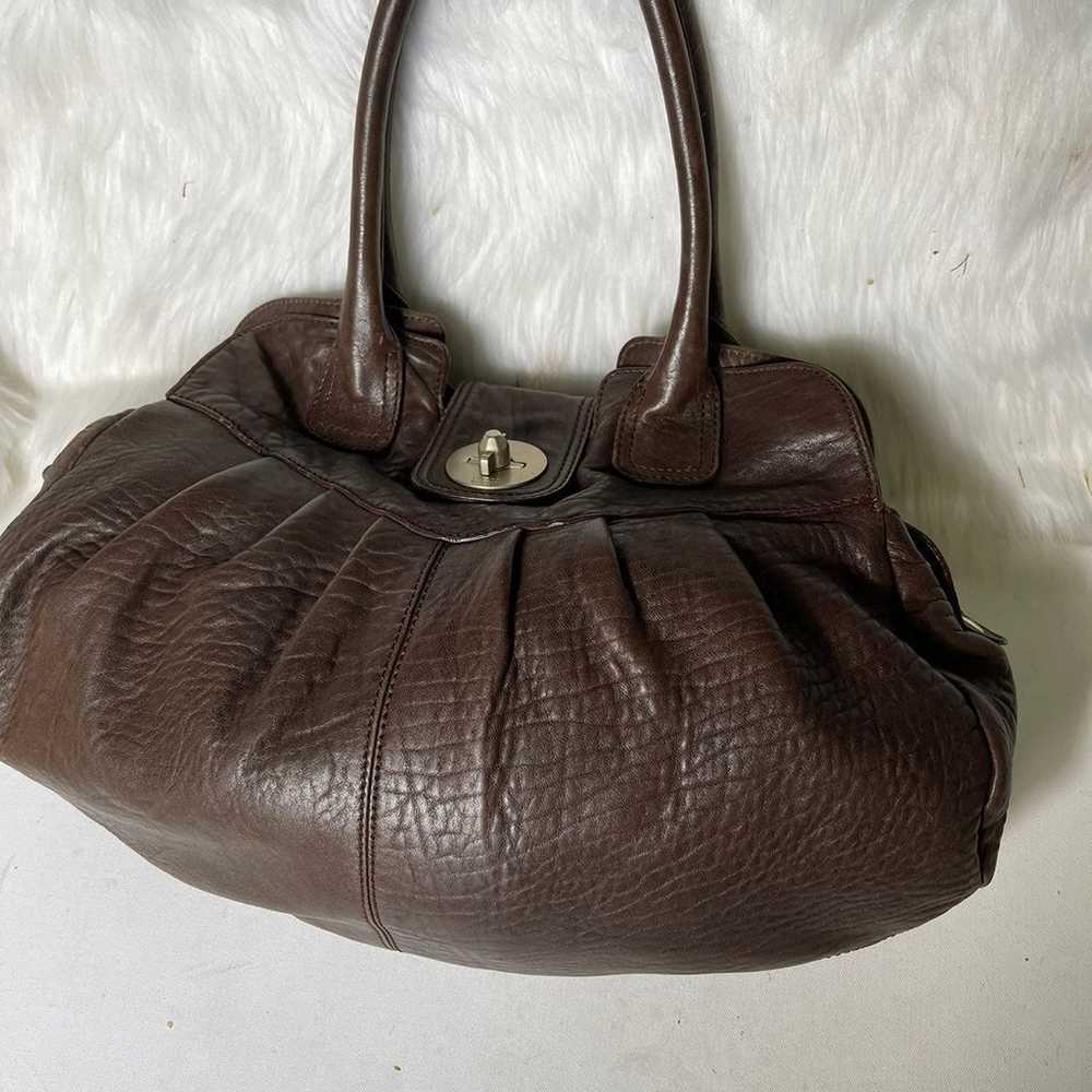 Stuart Weitzman large deep brown shoulder bag - image 3