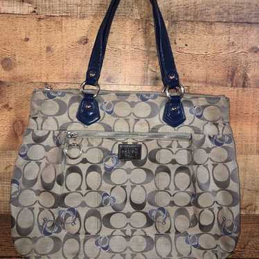 Coach poppy metallic blue bag