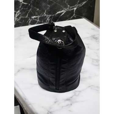 Tano Classic Black Leather Bucket Bag with Adjust… - image 1