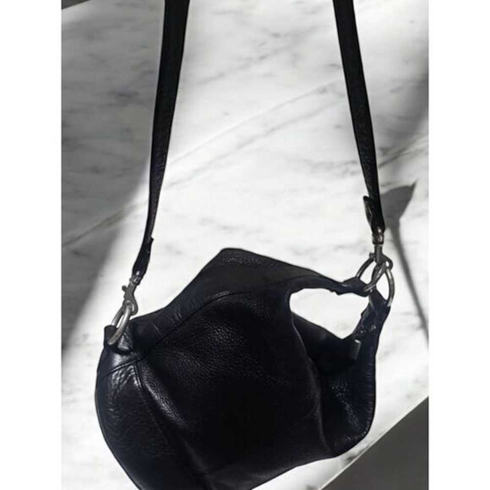 Tano Classic Black Leather Bucket Bag with Adjust… - image 3