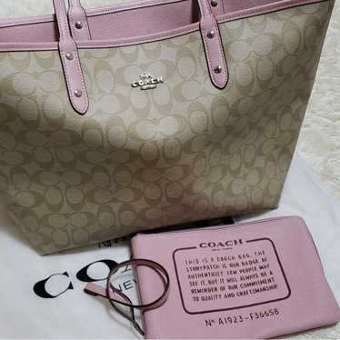 Coach high quality CC Kakhi/Pink handbag and wallet new with tags