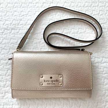 Kate Spade, shoulder bag, gold, pink gold, smartph