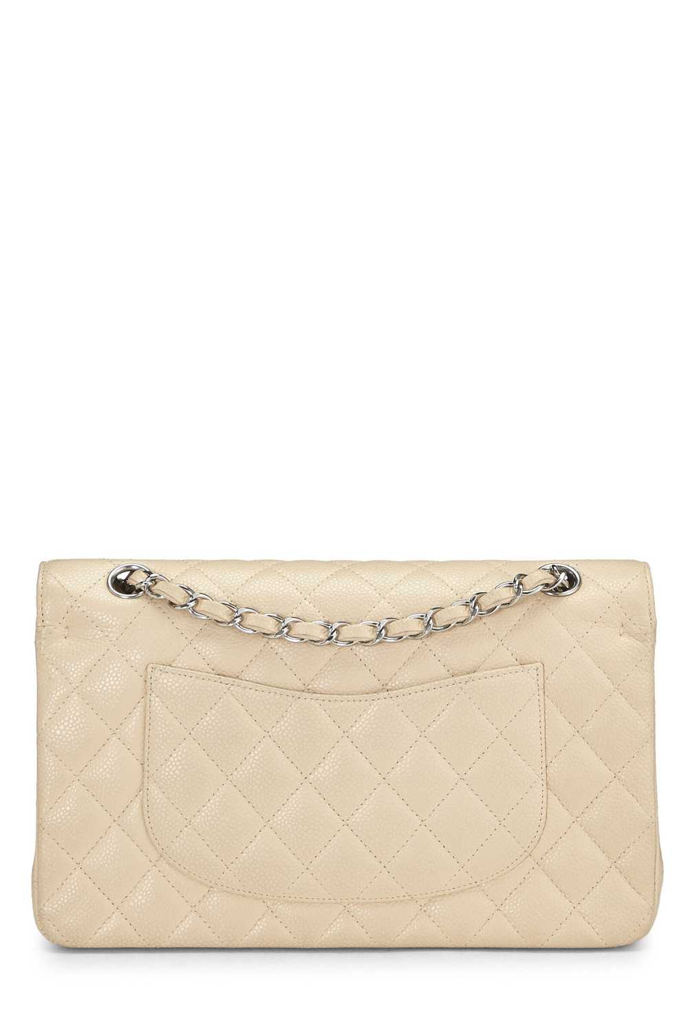 Beige Quilted Caviar Classic Double Flap Medium S… - image 4