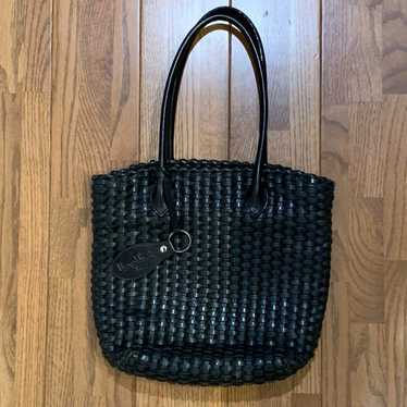 Margaret Howell Leather Mesh Tote Bag Black