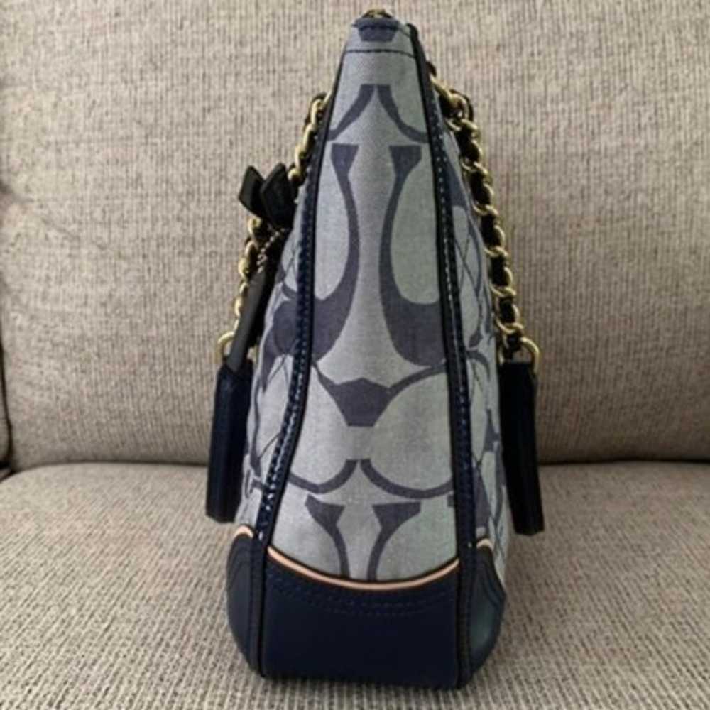 Coach Navy Blue Poppy Quilted Signature C Denim C… - image 4