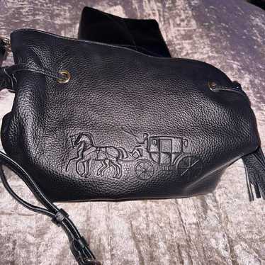 black leather Coach purse