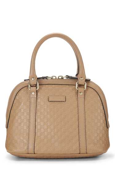 Beige Microguccissima Leather Nice Dome Mini Send 