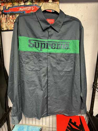 Supreme Supreme Racing Logo Work Shirt Navy Large