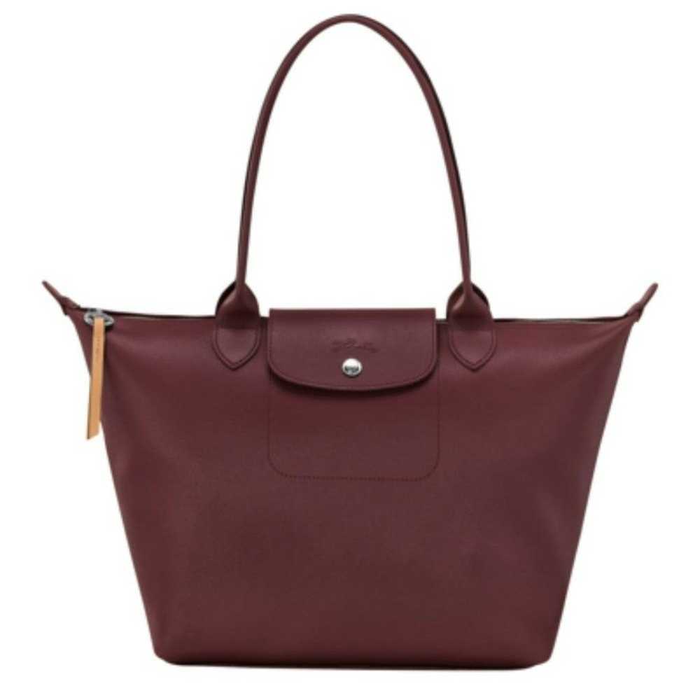 Longchamp LE PLIAGE maroon handbag + organizer - … - image 1